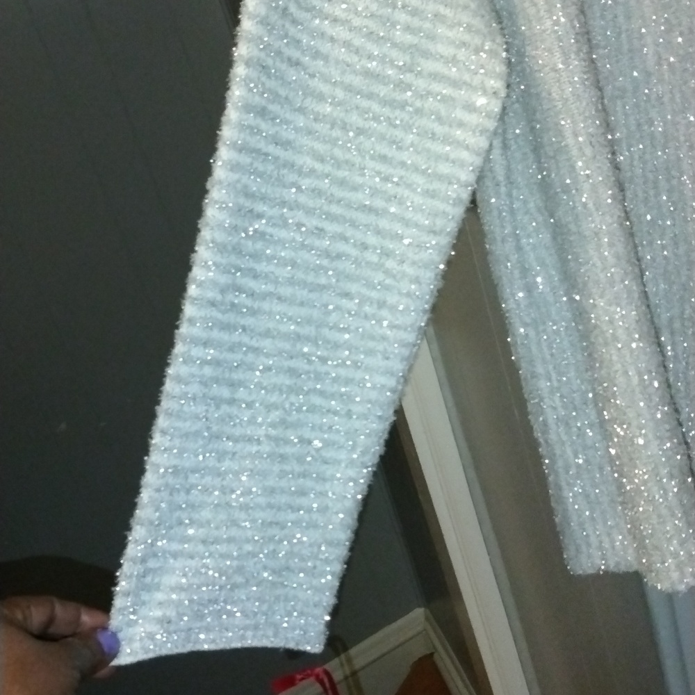 Ruby Rd. Metallic Silver Sweater - Picture 4 of 6